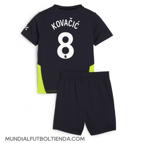 Camiseta Manchester City Mateo Kovacic #8 Segunda Equipación Replica 2024-25 para niños mangas cortas (+ Pantalones cortos)